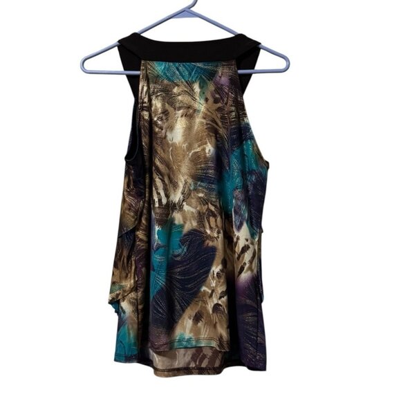 DressBarn Women Colorful Sleeveless Top Size Medium USA Made Summer Vacation - Picture 2 of 8